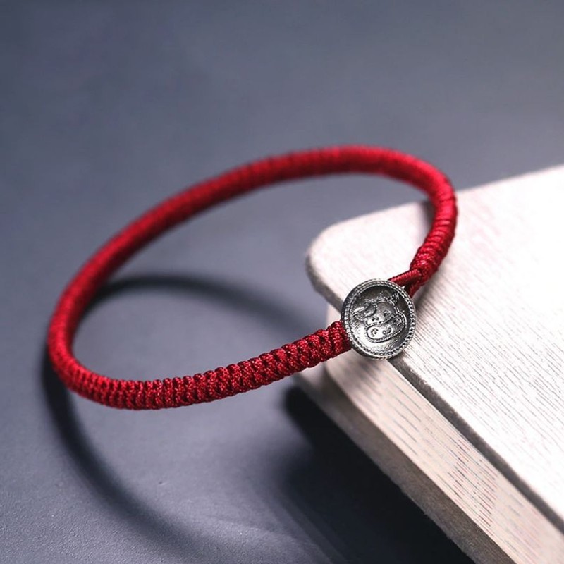 Ox Zodiac Bracelet Red Rope S925 Silver Ornament Woven Bracelet