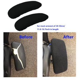 BAIDATONG Office Chair Armrest Covers,Chair Armrest Cover Universal Fit for Office Chair,Desk Chair, Gaming Chair (Black, 2Pcs/Set (10-13) x (2-4) x 1.9 inches)