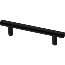 Franklin Brass Simple Bar Cabinet Pull, Black, 3-3/4 in (96mm) Drawer Handle, 10 Pack, P46641K-FB-B