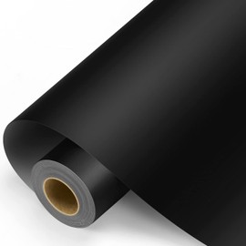 Black Permanent Vinyl - Matte Black Adhesive Vinyl Roll for All Cutting Machine, Permanent Outdoor Vinyl 12" x11FT for Decor Sticker, Car Decal, Scrapbooking, Signs, Matte & Waterproof