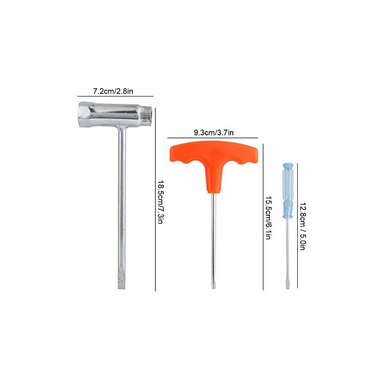 TOPINCN 3Pcs/Set Chainsaw Accessories, Pratical Metal Sleeve Socket Screwdriver Wrench