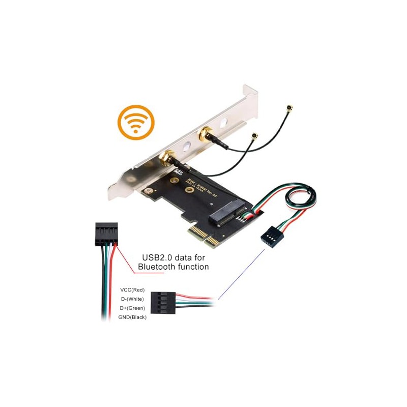Tarjeta WiFi inalámbrica NGFF A/E-Key a PCI-E Express 1x adaptador