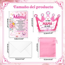 DPKOW Mamá Regalo Día de la Madre Original, Acrílico Adornos Mamá Tarjeta para Día de la Madre Regalo, Acrílico Regalo Mejor Madre del Mundo Gracias Mamá Te Quiero Regalo Cumpleaños Madre Navidad