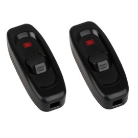 Helunsi 2 Pcs Inline Switch, Cord Appliance Black Switch, Button ON OFF for Lamp, Rated 10A 250V, Replacement Repair Control LED Electrical Extension Cable Wire Plug Light Wiring - With Indicator Neon