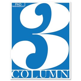BookFactory 3 Column Columnar Pad/Three Columns Notepad Format - 50 Pages, 8.5'' x 11'', Wire-O ((PAD-050-7CPD3(Column-3) -LX)
