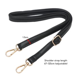 Bag Strap, Shoulder Bag Strap, Handbag Lengthen Handles 67-125cm, Leather Shoulder Strap Shoulder Straps for Bags Adjustable Leather Belt Leather Purse Strap for Purse Crossbody Handbags (Black)