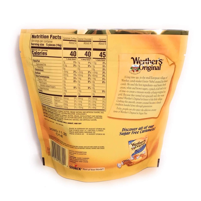 Werther's Original Sugar Free Assorted 7.7oz. Caramel Coffee, Caramel Chocolate,