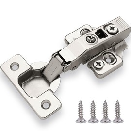 DecoBasics Full Overlay European Soft Close Cabinet Hinges for Kitchen Cabinets (20 Pcs) -105° Frameless Concealed Cabinet Door Hinge -6 Way Adjustability & Clip on Plate for Easy Installation