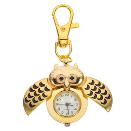Baluue 1Pc Adorable Cartoon Owl Pocket Watch Keychain Retro Design for Durable for Outfit Decoration Creative Present for Family Friends