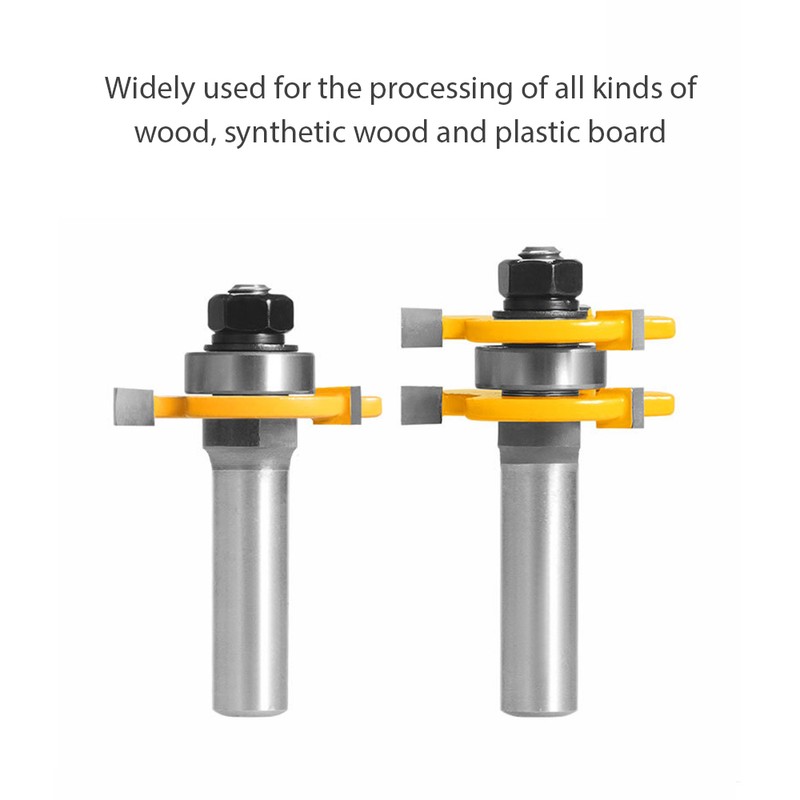 Set of 2PCS Shank Milling Cutter Router Bits Set T-slot