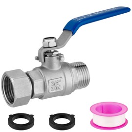 Garden Hose Shut Off Valve, Full Flow Water Hose Shut-off Valve, 3/4'' Heavy Duty Garden Hose Ball Valve, 304 Stainless Steel Ball Valve Adapter with 360 Degree Rotatable Swivel Joint