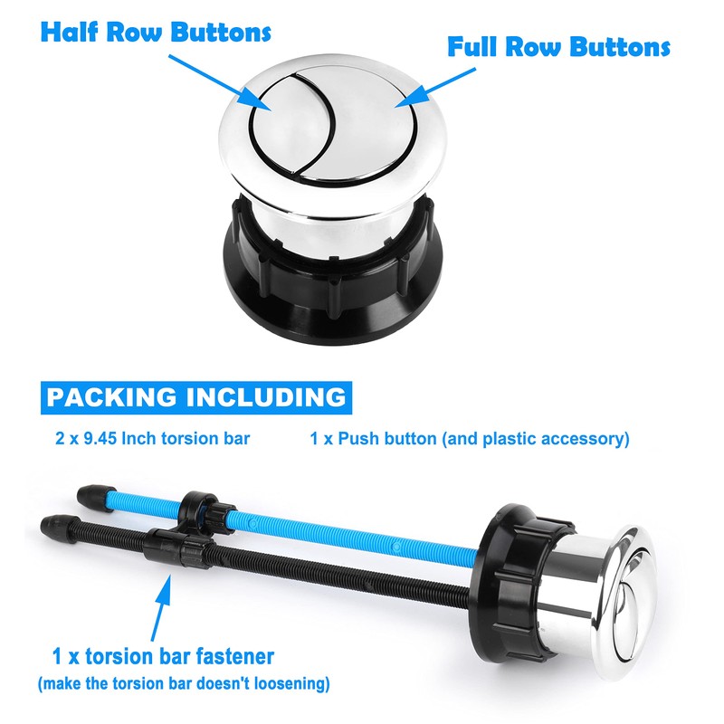 Teaayako Toilet Push Button 38mm Thread Diameter Dual Push Flushing