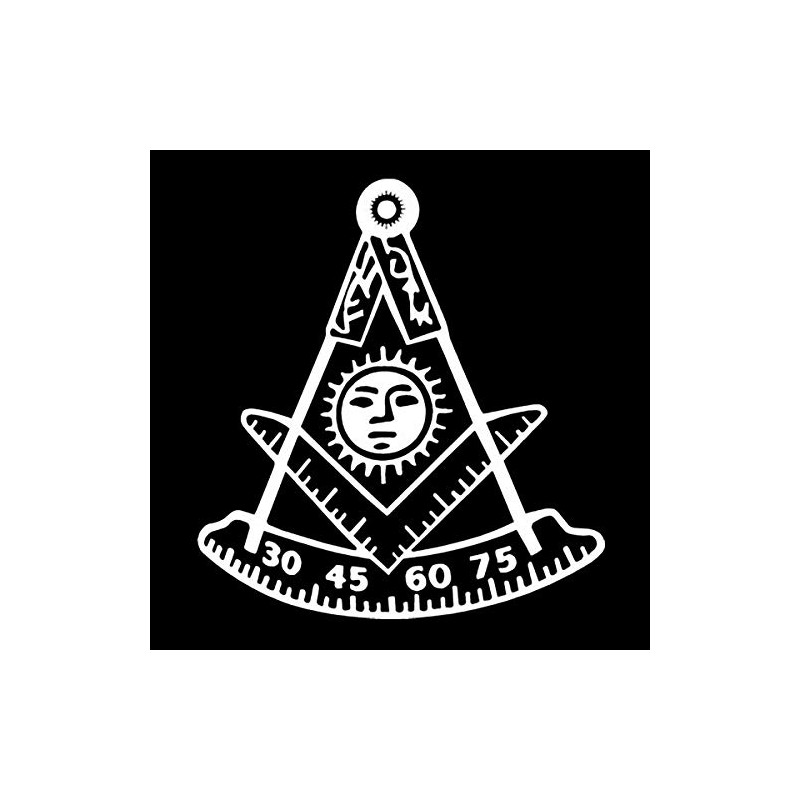 Past Master with Square & Protractor Masonic Vinyl Decal -