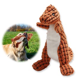 AYEUPZ Hund Spielzeug,Quietschen Dinosaurier Plüschspielzeug,interaktives Kauen Zahnpflege Spielzeug mit sound(Braun)