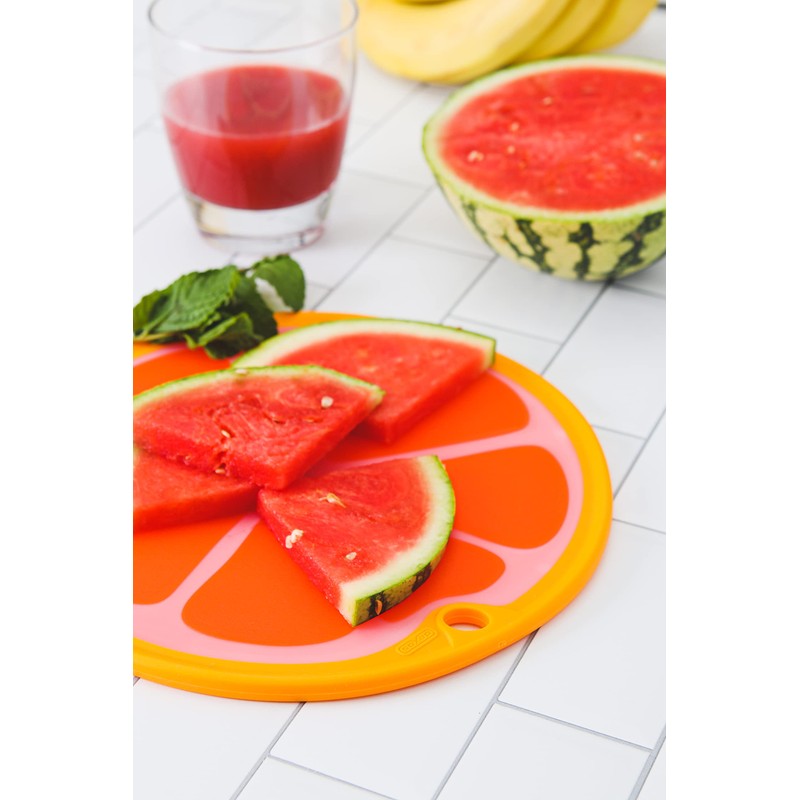 Dexas Citrus Slice Cutting Board/Serving Board 9 inches, Grapefruit