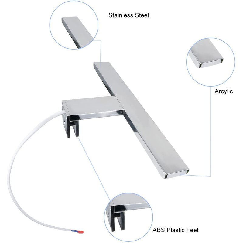 YIQAN 30cm luce specchio bagno led 7W 490 lumen 230