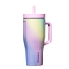 Corkcicle Cruiser Insulated Tumbler with Handle & Straw, Rainbow Unicorn,