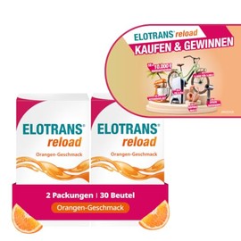 ELOTRANS reload - isotonische Elektrolyt-Glucose-Mischung - Nahrungsergänzungsmittel mit Magnesium, Kaliumchlorid, Cholin und B-Vitaminen - 2 x 15 Beutel, Doppelpack