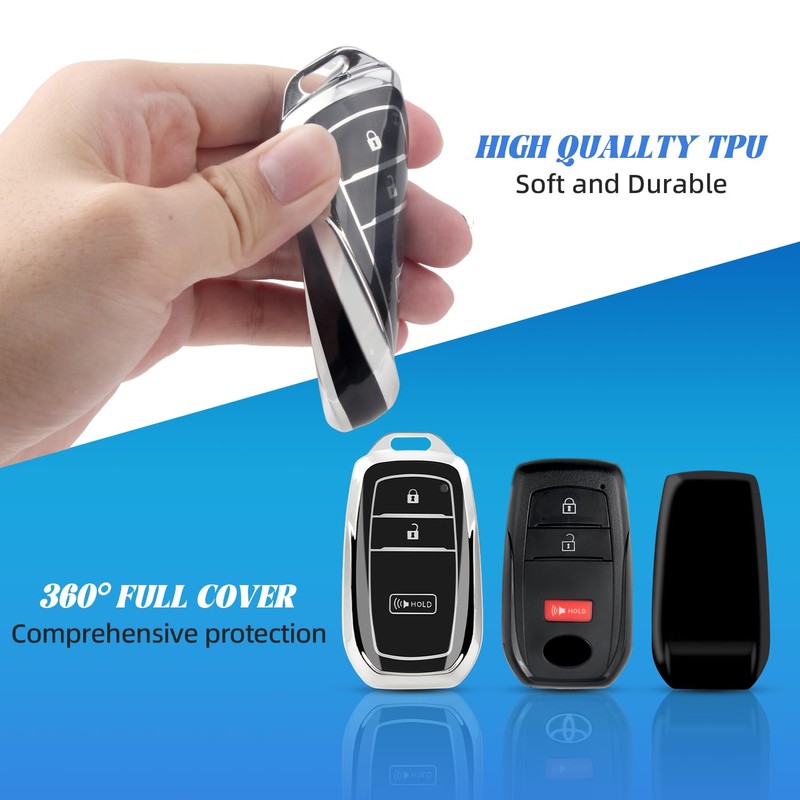 MILD EAST Key Fob Cover for Toyota with Keychain, Soft