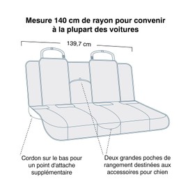 Kurgo Heather Bench Seat Cover - Waterproof Car Seat Protector for Dogs - Stylish Two-Tone Fabric - Stain Resistant Cover - Secure Fit - Durable Travel Gear - Heather Charcoal Grey