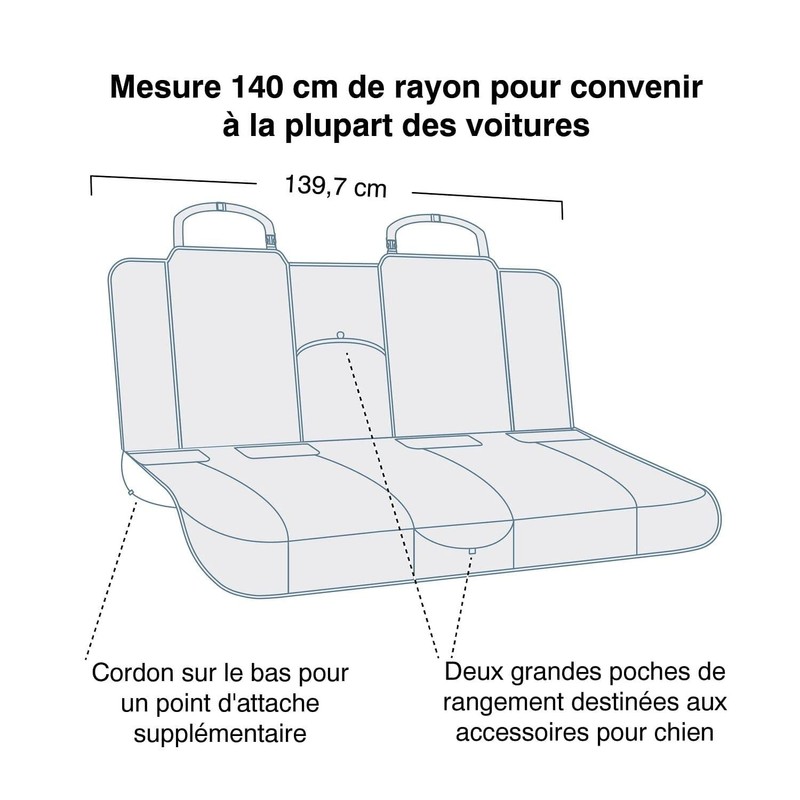 Kurgo Heather Bench Seat Cover - Waterproof Car Seat Protector