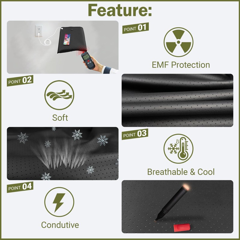 VAJOOCLL Grounding Mat for Bed, Grounding Mattress Cover Pad for