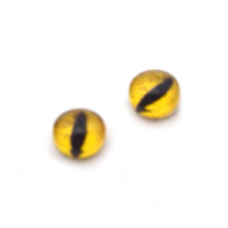 Golden Yellow Dinosaur Dragon Glass Eyes Jewelry Supplies Art Dolls