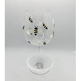 Gin Goblet - Hand Decorated Gin Glass - Bee - Christine Paine