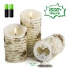 Eywamage Birch Bark Flameless Pillar Candles with Remote, Flickering Rustic
