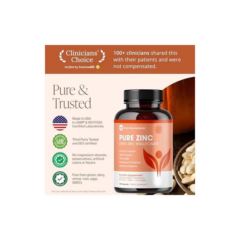 Pure Micronutrients Zinc Bisglicinato 25 Mg - 120 Cpsulas