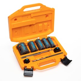 Spyder 9-Piece Carbide Tipped Metal/Wood Cutting RCE Hole Saw Kit (1, 1-1/8, 1-3/8, 1-1/2, 2-Inch) (600925)