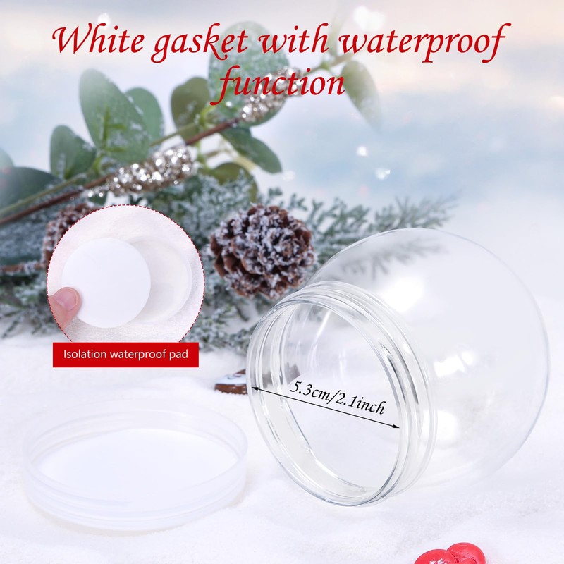 Auihiay 12 PCS 3.6 Inch Plastic Snow Globes, Plastic Clear