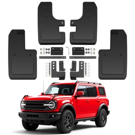 XWQZ Mud Flaps Fits Ford Bronco Accessories 2021 2022 2023 2024 2025,Splash Guards Compatible with Bronco Accessories 2/4-Door，4PCS Front and Rear No Drilling Fenders Tire Protector Exterior Accessory