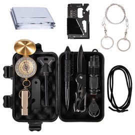 Set of 12 Survival Gear Kit Set, Survival Tool / Survival Gear for Travel / Climbing / Hiking