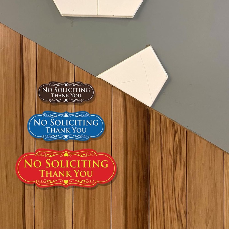 Designer NO SOLICITING Thank You Sign - Black Medium