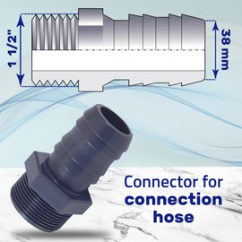 Hose Nozzle with Diameter 38 mm and Male Thread 1 1/2 Inch Made of PVC U Guarantee 10 Years MONTERAL