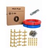 Efield 1/2" 2x 100ft(200ft) PEX Pipe ,30 Pcs 1/2" Brass
