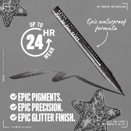 NYX PROFESSIONAL MAKEUP Epic Ink Glitz Liner, Waterproof Metallic Liquid Eyeliner with Vegan Formula - Graphite Glitz (Shimmer Graphite Black)