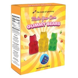 The Taste of Germany Make Your Own German Gummies Kits, Bears, Unicorn, Mermaid, 3 pack, Yellow, Green & Red