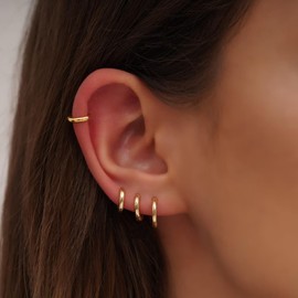 Small Hoop Earrings for Women 14K Gold Plated Earrings Simple Gold Gold Hoop Earrings Huggie Hoop Earrings Set Yrendy Jewelry Gifts