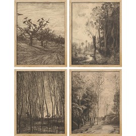 SIGNWIN Poster Rustic Tree Countryside and Nature Wilderness Nature Illustrations Fine Art Decorative Country/Farmhouse Vintage for Living Room, Bedroom, Office - 12"x16"x 4