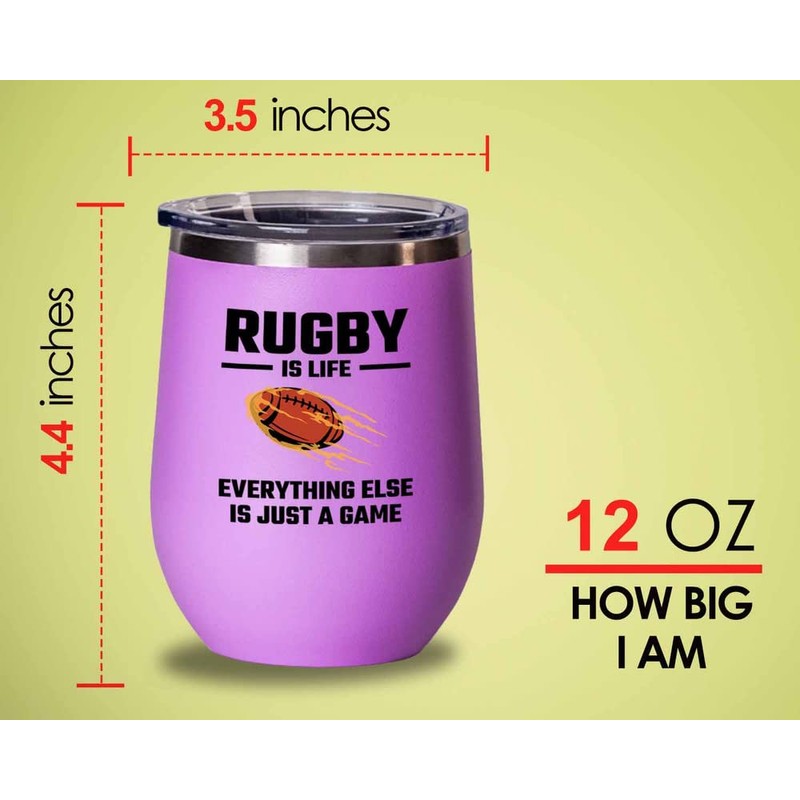 Rugby Pink Wine Tumbler 12oz - else is game! -