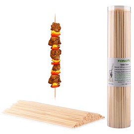 TONGYE Premium Natural BBQ Bamboo Skewers for Shish Kabob, Grill, Appetizer, Fruit, Corn, Chocolate Fountain, Cocktail and More Food, More Size Choices 4"/6"/8"/10"/12"(200 PCS)