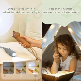 YZYOE New Rechargeable Puppy LED Flashlight, Cute Dog Animal Shaped Silicone Flashlight, Comfortable Touch Lasting Press to Adjust Brightness Portable Outdoor Lighting Creative Light.