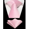 RBOCOTT Blush Pink Tie and Pocket Square Necktie Set for