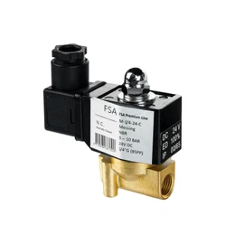 FSA Solenoid Valve Brass 1/4 Inch 24 V DC 0-10 Bar NBR Closed without Power