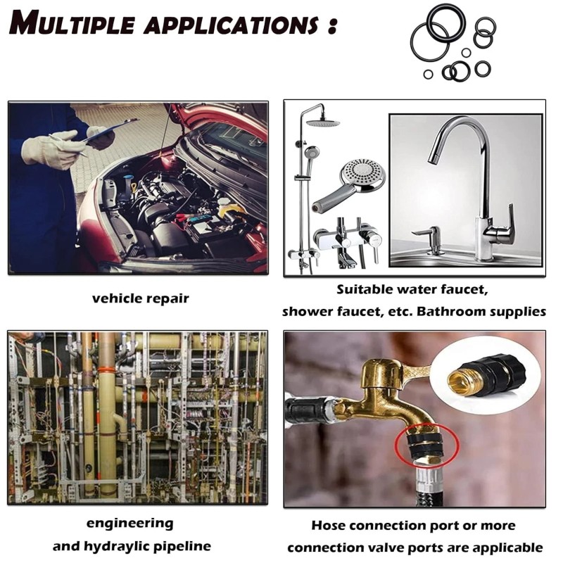 ZDBB 1010 Pcs Rubber O Rings Kit 22 Size Universal