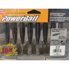 Berkley 4" Boss Grub Powerbait Soft Plastic Fishing Baits - Choose Colors - Bluegill Flash - BGFL