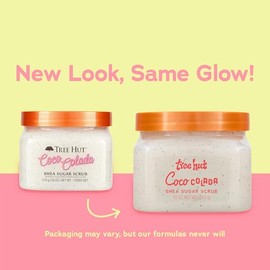 Tree Hut Coco Colada Shea Sugar Scrub Exfoliante Corporal Azúcar Natural Manteca Karité Esencia Piña Exfolia Hidrata Piel 510 Gramos