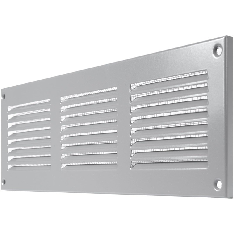 Repa Market 12x4 Inch Air Vent Cover/Gray Galvanized Steel Louvered